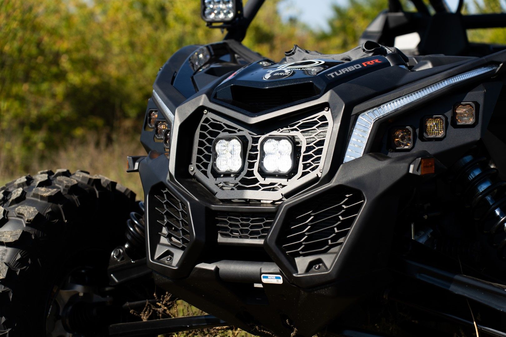 2017-2025 Can-Am Maverick X3 with SS3 Grille LED Light Kit installed