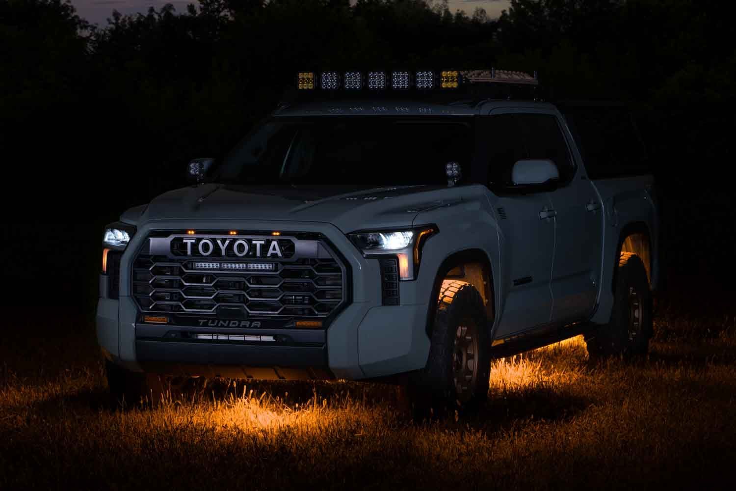 LED Rock Lights installed on 2022 Toyota Tundra