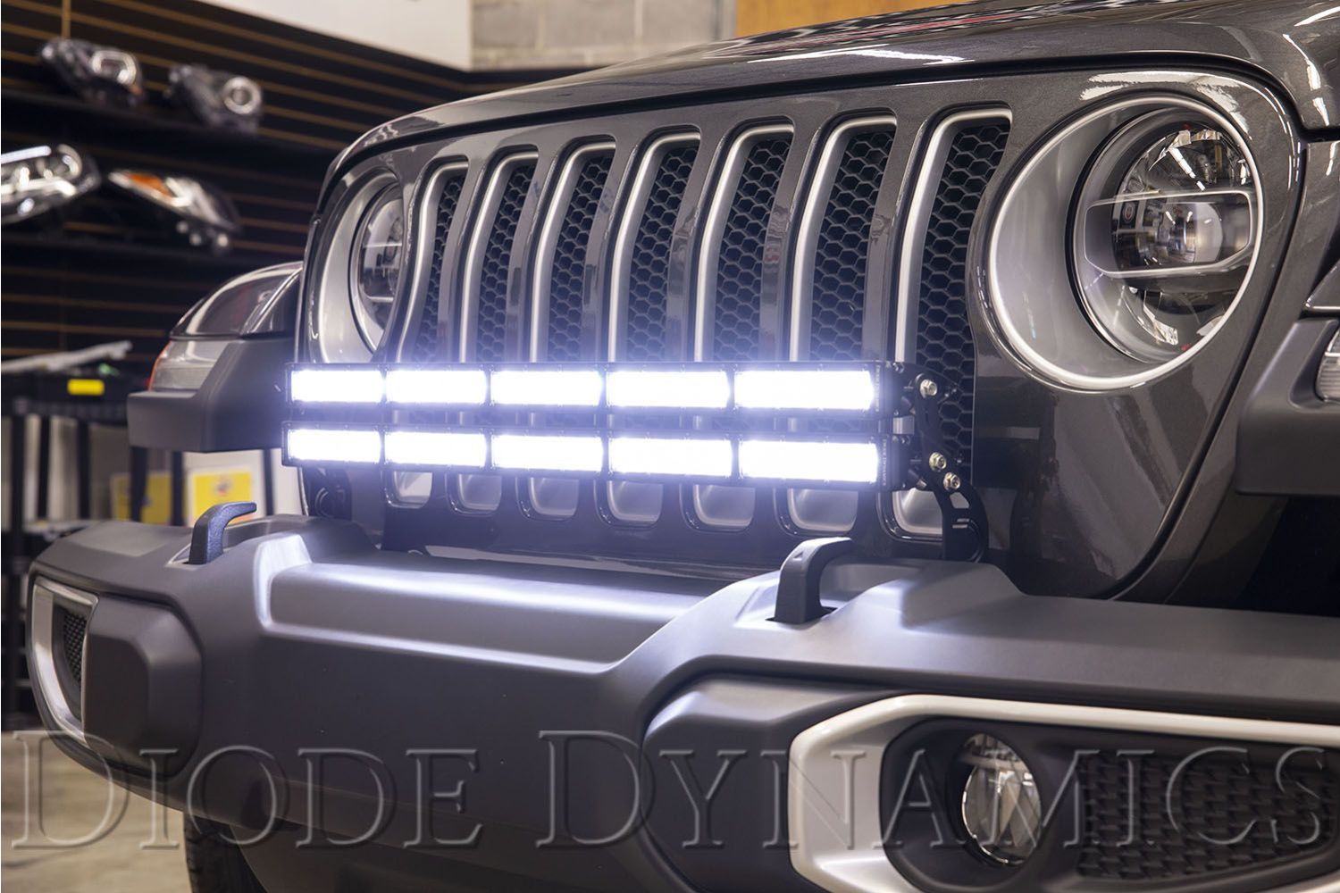 Bumper LED Light Bar on Jeep Wrangler JL