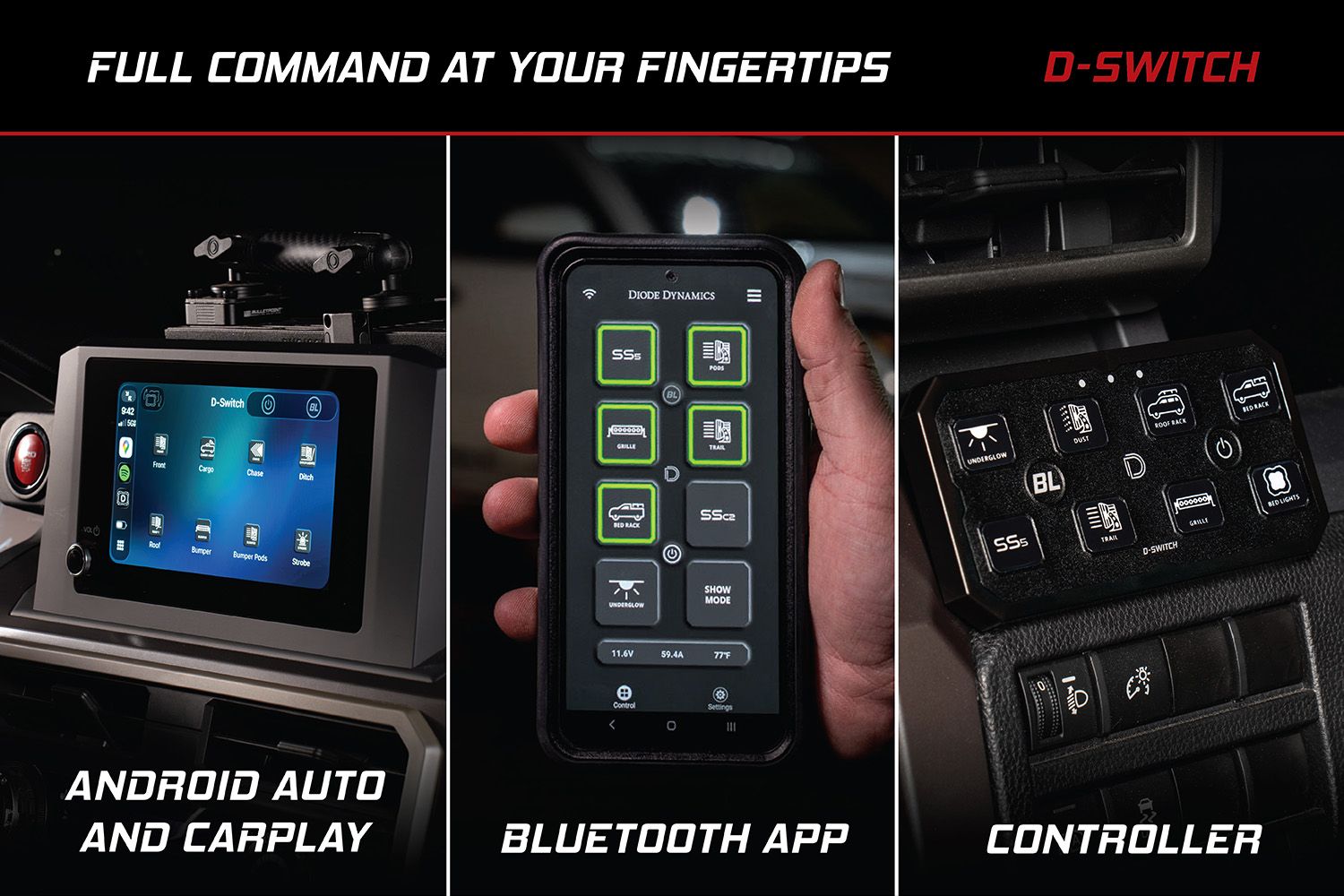 D-Switch Bluetooth app control vs physical controller comparison