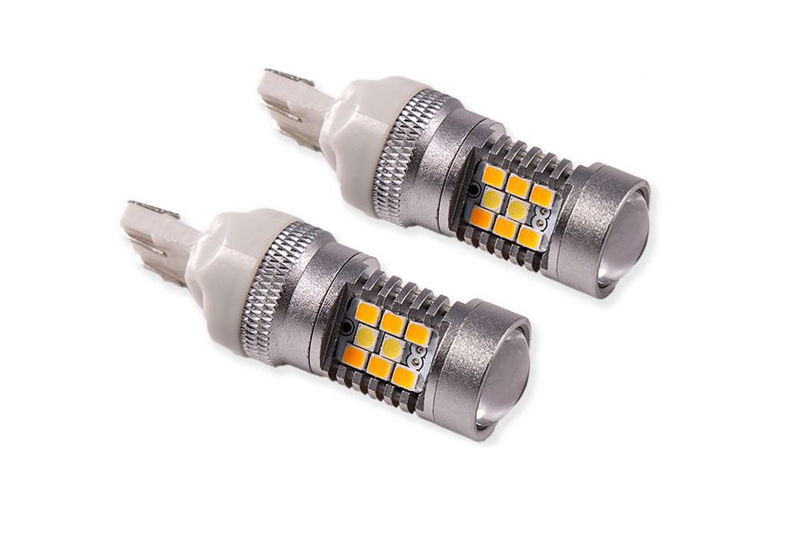  KATUR Super Bright 7443 7444NA 7440 7440NA 992 W21/5W  Switchback LED Bulbs White/Amber 3014 120SMD with Projector for Turn Signal  Lights and Daytime Running Lights/DRL (Pack of 2) : Automotive