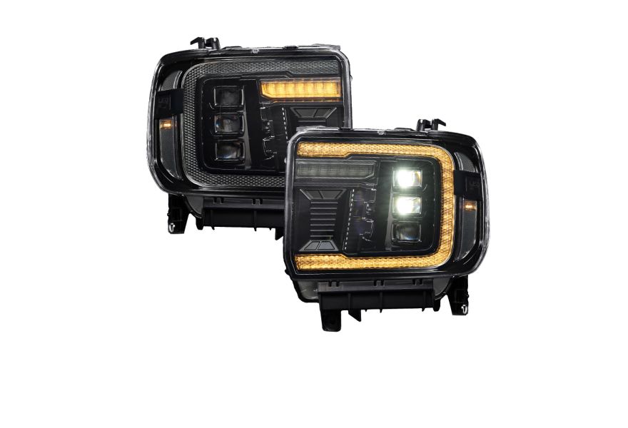 Nakkaa HID/Xenon LED DRL Projector Headlights For GMC Sierra 1500 (2016-2018) – Chrome Housing, Pair